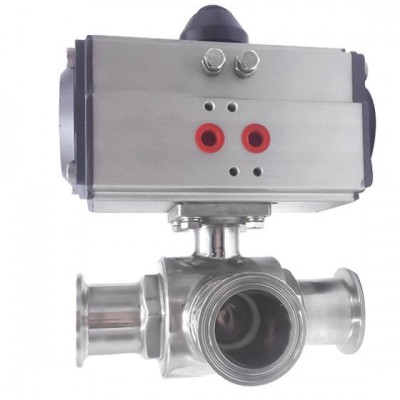 Clamp Ball Valve Price List Sanitary SS316L Automatic Control Tee Ball Valve