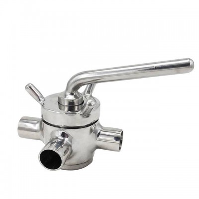 Sanitary Stainless Steel Welding Type Three Way Stopcock Valve