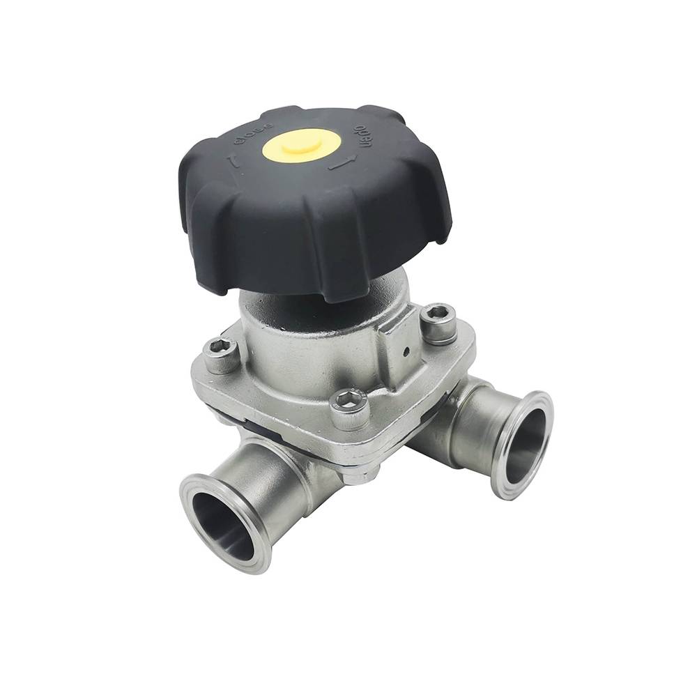 1/2inch Food Grade Tri Clamp Manual Three-way Diaphragm Valve